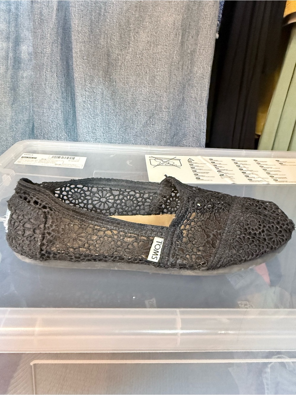 🤩 3/$25 Toms Black Crochet Slip-On Loafers